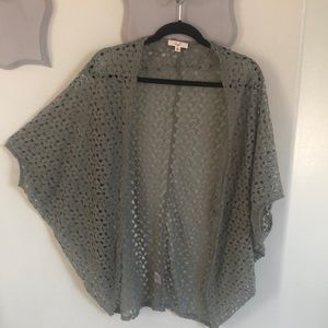 Sage green cardigan lace type design